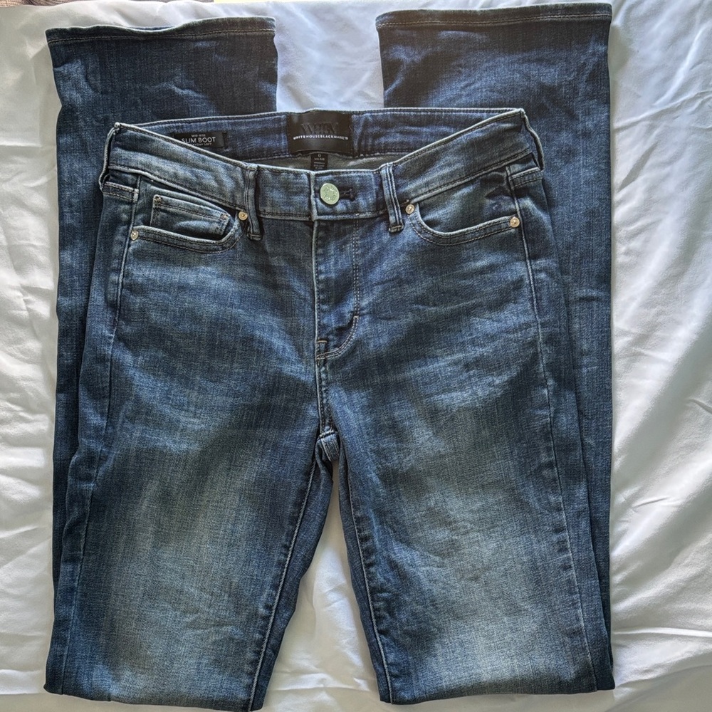 White House Black Market Women's Dark Wash Boot Cut Jeans